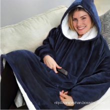 double layer thick sherpa throw blanket  hoodie